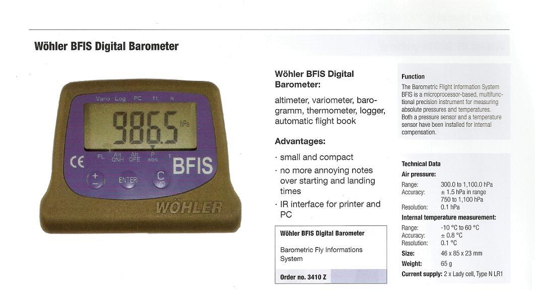 Barômetro Digital Modelo Wöhler BFIS