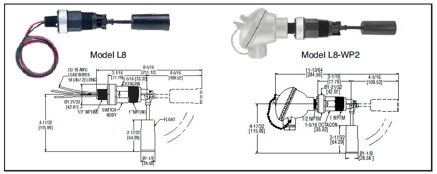 Chave de Nível de Líquidos Modelo FLOTECT® série L8