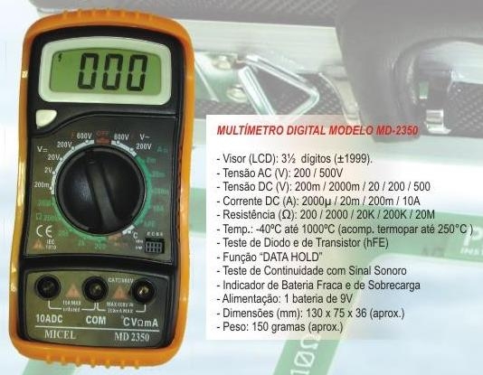 Multímetro Digital Modelo MD 2350